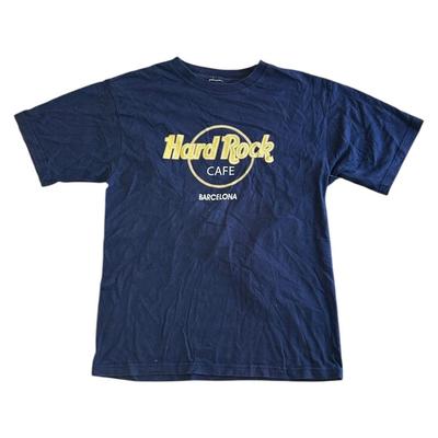 Hard Rock Cafe T-shirt Barcelona Grafiskt tryck Kortärmad Blå Herr