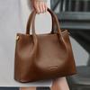Ladies' Soft Leather Tote Bag, Luxury Designer Handbag, Solid Color Ladies' Shoulder Bag, and Minimalist Crossbody Bag