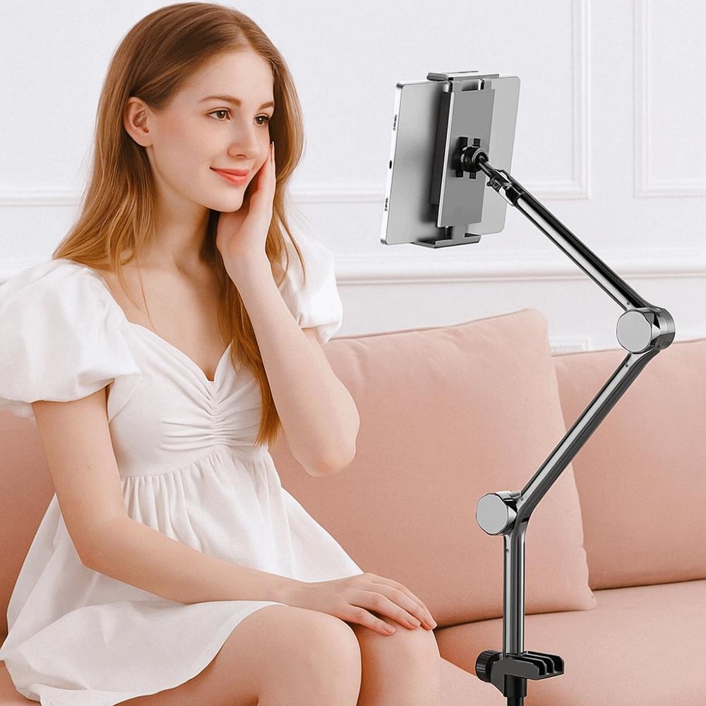 Carbon Steel Phone Tablet Holder 360° Rotating Pad Tablet Bracket Tablet Mount Stand  for Home