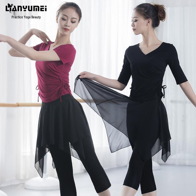 Women's V-Neck Modal Long Sleeve Dancewear Top for Latin & Ethnic Dance Practices