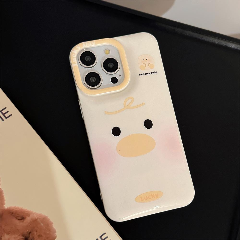 Cute Big Face Small Animal Apple 14 Mobile Phone Case Iphone15 Silicone 11 Suitable for 13promax Soft 16 Niche