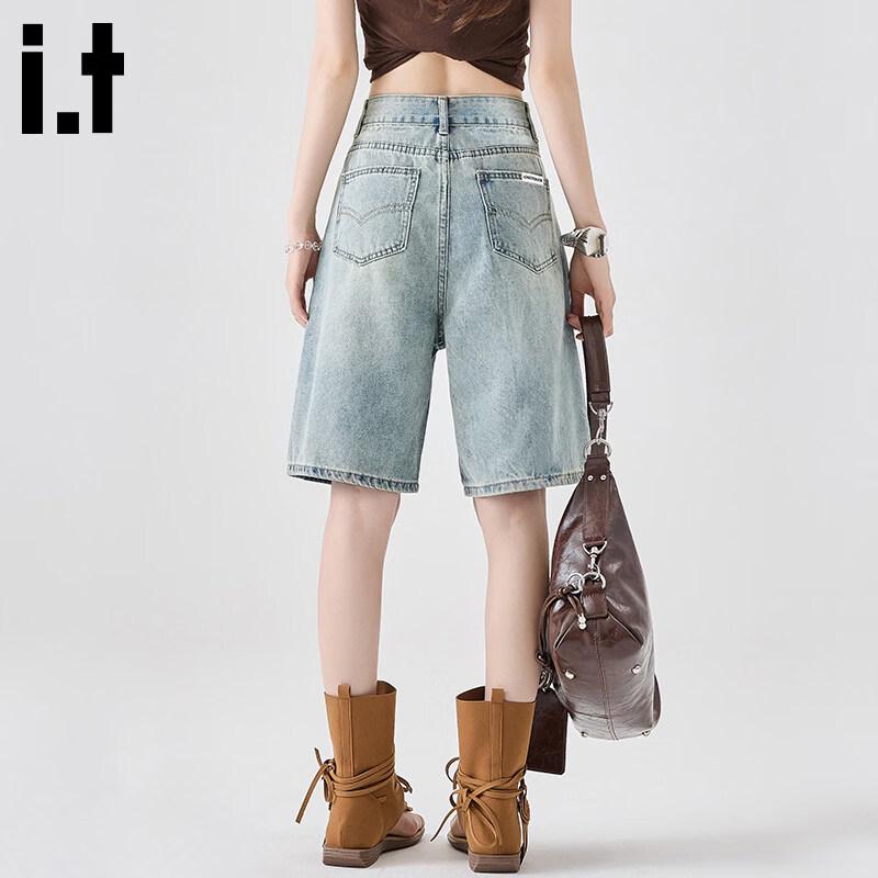 CHOCOOLATEit Women's Washed Denim High-Waist Capri Pants