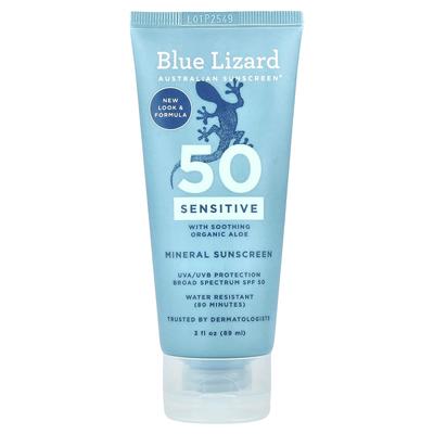Blue Lizard Australský opalovací krém, Citlivý minerální opalovací krém, SPF 50, 89 ml (85 ml)