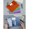 A4 File Folder Clear Document Bag Document Folder with 11 Hole Edge Paper Storage Bag School Office Supplies