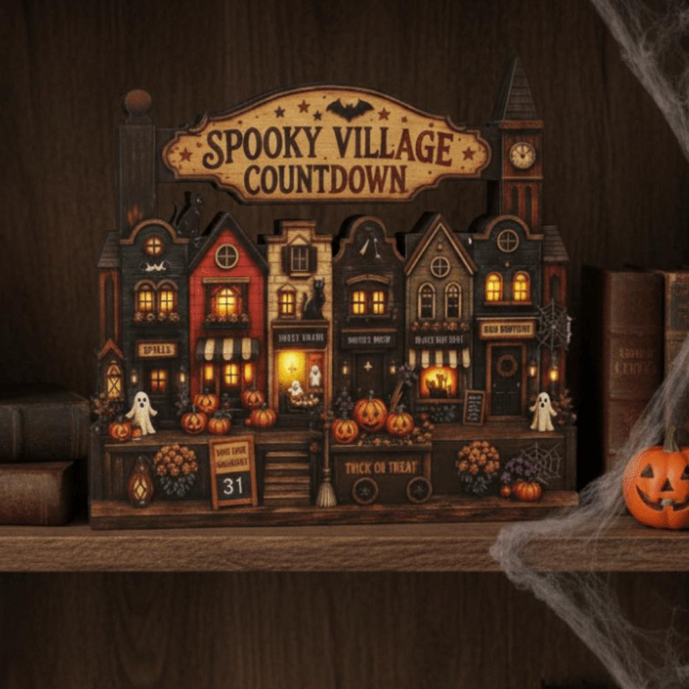 Vintage Finish Wooden Haunted House Multi-layer Rustic Autumn Ornament  Interior Designer