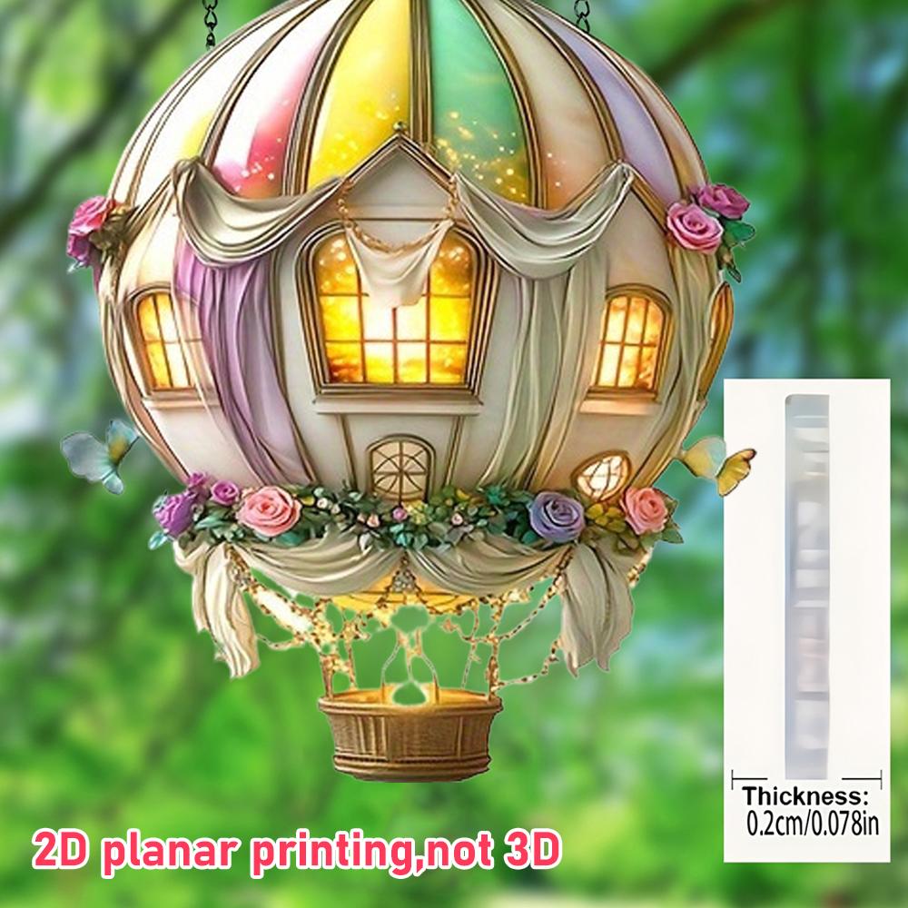 Hot Air Balloon Sun Catcher, Floral Window Perfect Day Choice Decoration, Ideal Romantic Valent A8X5
