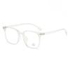 Fashionable Square Myopia Glasses for Men and Women, Flat Light Glasses, Polygonal Glasses, Soft Black Anti Blue Light Glasses