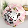 Pink Grid Cake Pochacco Automatic Opening and Closing Cartoon Umbrella - Lightweight 3-Fold Design, Suitable for Fans, Travel, Daily Use - Official Pr