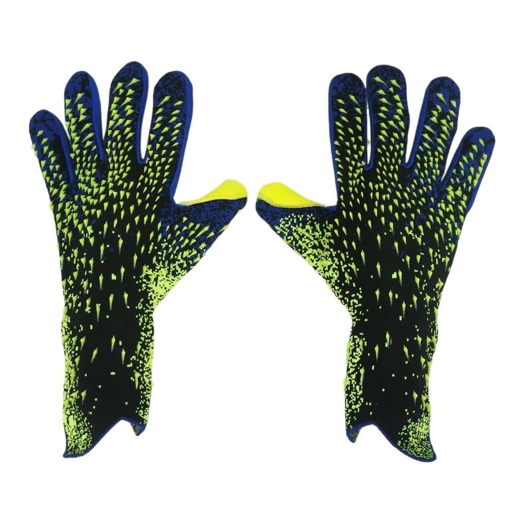 1 Pair Rubber Goalkeeper Gloves Anti-Slip Kids Goalie Gloves Latex Goalkeeper Gloves   Play Football