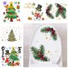 Removable Xmas Toilet Stickers Xmas Tree Waterproof Christmas Tree Sticker Self-adhesive Snowman Snowman Decoration Mural