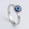 Versatile Use Blue Eye Ring Simple Style Rhinestone-Studded Ring Titanium Steel Ring  Gift