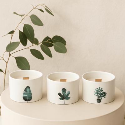 Lemon Honeysuckle Scented Candle Soy Wax Wooden Wick