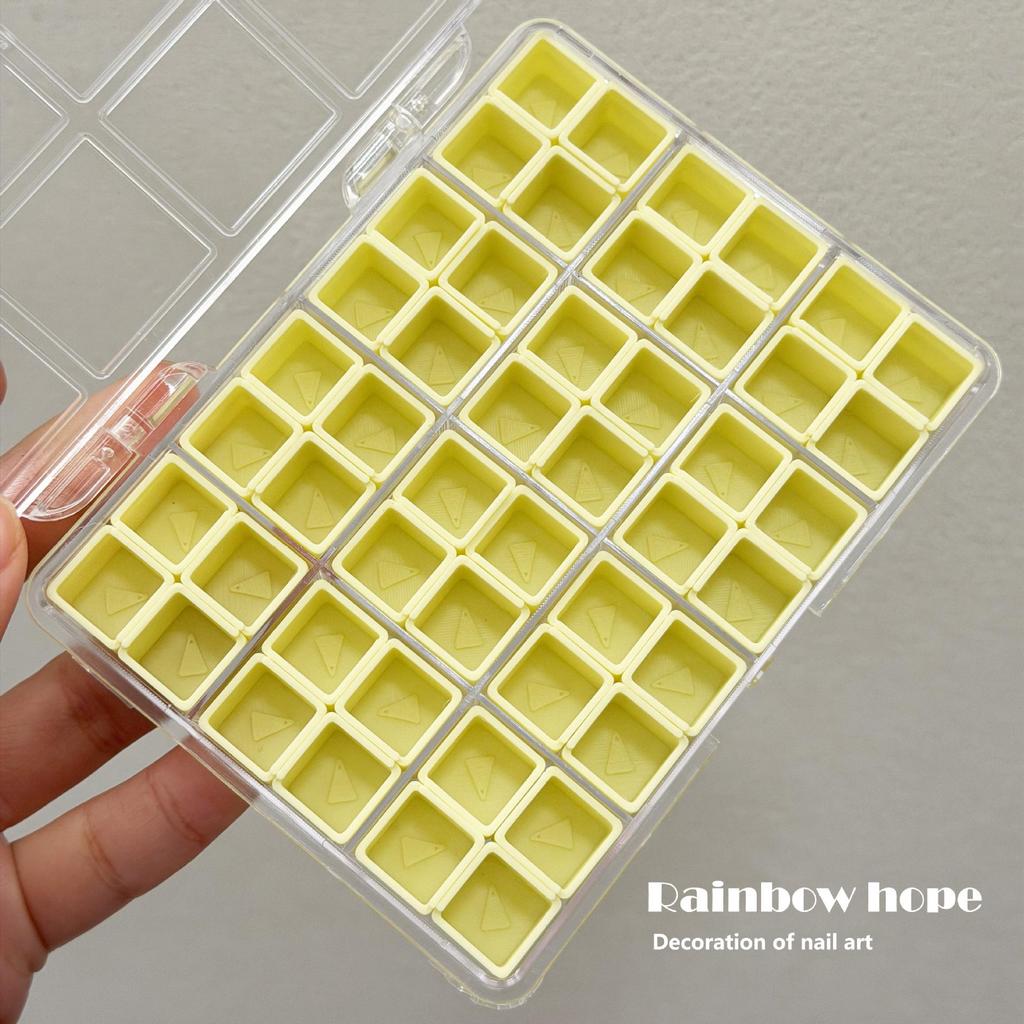 Macaron Pastel Non-Cross-Grid Small Nail Art Storage Box - Practical & Portable with Separate Compartments
