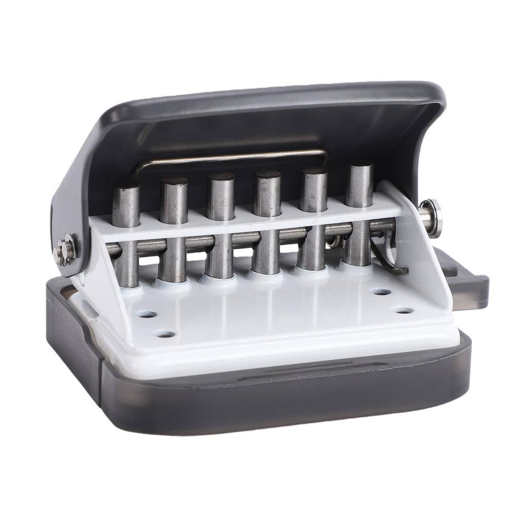 6 Hole Punch 5.5mm Hole Diameter 6mm Feed Depth Loose Leaf Paper Puncher for   B5   Notebook Journal Gray