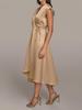 2025 Sommer Elegantes ärmelloses Satin-Abend-Hochzeitskleid