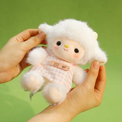 New Table with Lamb Doll Plush Toy Cute Little White Sheep Doll Bag Pendant Children's Birthday Gift