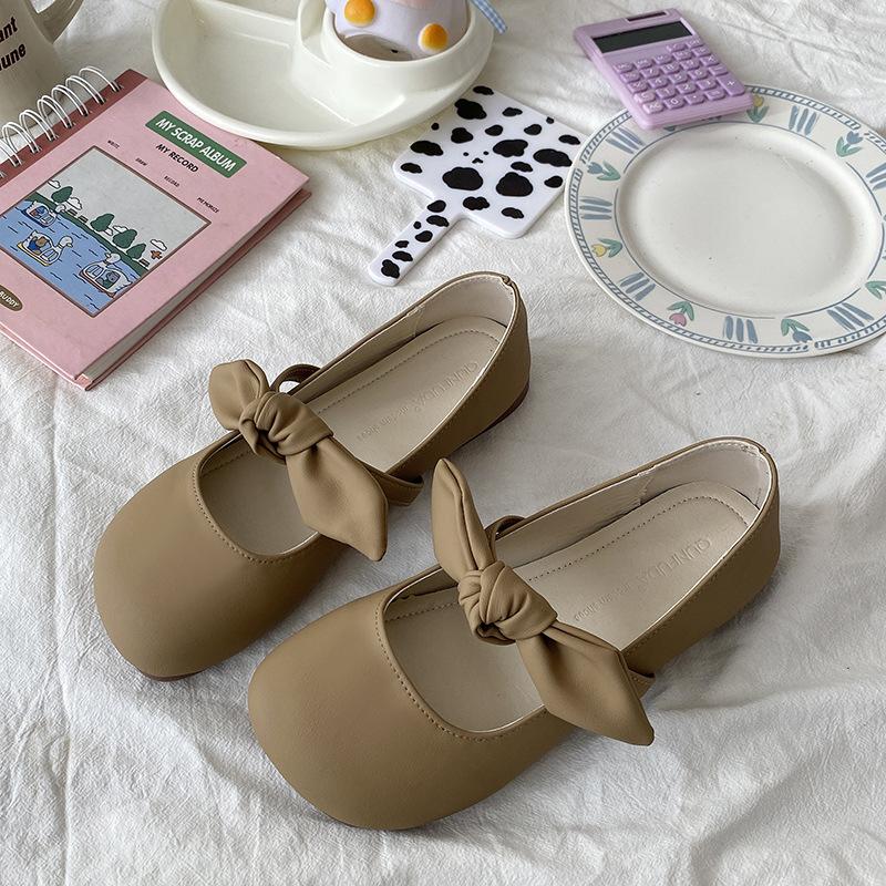 

Fashion and lightweight French flat-bottomed Mary Jane shoes women s 2025 new summer evening breeze soft-soled shallow-mouth Doudou single shoes 39 абрикосовый