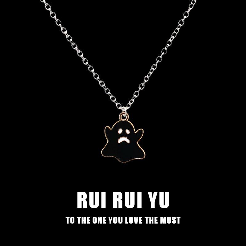 RUI RUI YU Halloween Ghost Necklace Pendant Necklace for Women Men Girlfriend Couple Lover Jewelry Gift
