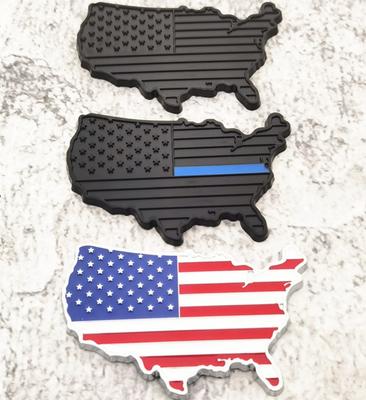 2 Stück 3D-Karte der Vereinigten Staaten USA-Karte 85x65 Auto-Emblem Aufkleber 3 Farben für Autos LKW SUVs Motorräder