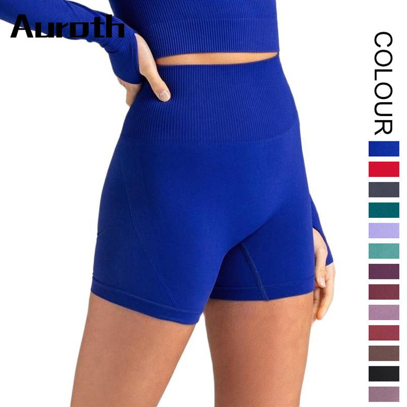 

Auroth быстросохнущие шорты для йоги, женские бесшовные шорты для фитнеса, леггинсы с высокой талией для бега в тренажерном зале