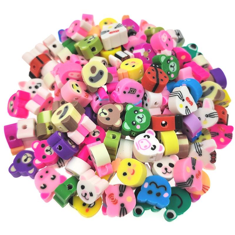 Heart Shaped Jewelry Making DIY for 10mm Bracelet Necklace Spacer Beads Pendant Soft Ceramic