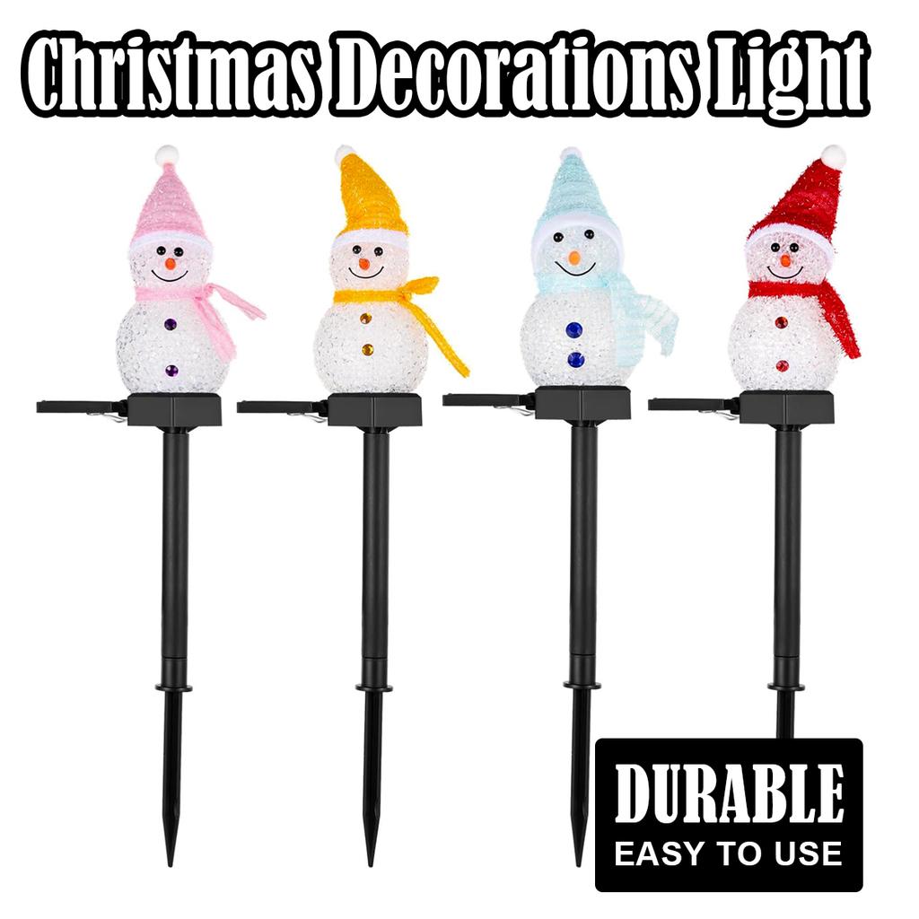 Christmas Solar Light For 4 Colors For christmas Lamp Decorative lighting Led Snowman light Garden Lights Ground plug Outdoor