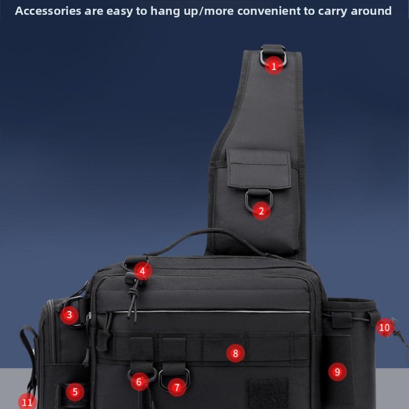 Large Capacity Luya Bag Multifunctional Fanny Pack Fishing Rod Bag Tactical Backpack Crossbody Bag Fishing Plug Rod Fishing Gear Bag Rod Bag