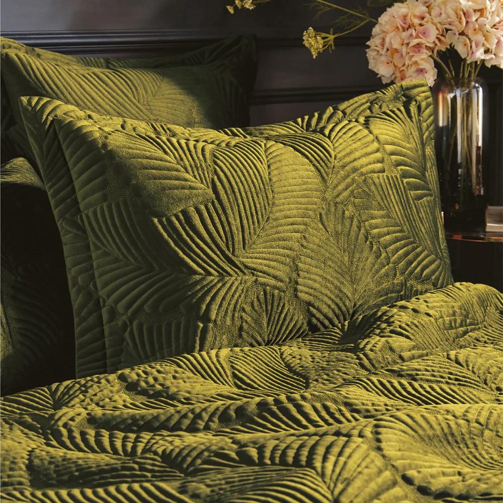 Paoletti Palmeria Velvet Quilted Duvet Cover Set
