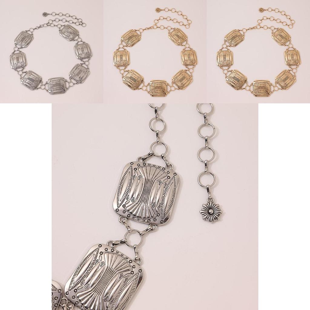 Bohemian Stil Damen Metall-Hüftkette Mit Künstlichen Türkissteinen Für Festivalzubehör