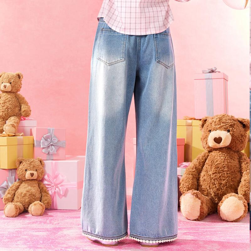 Little Tiger Patty Girls' Wide-Leg Elastic Waist Jeans