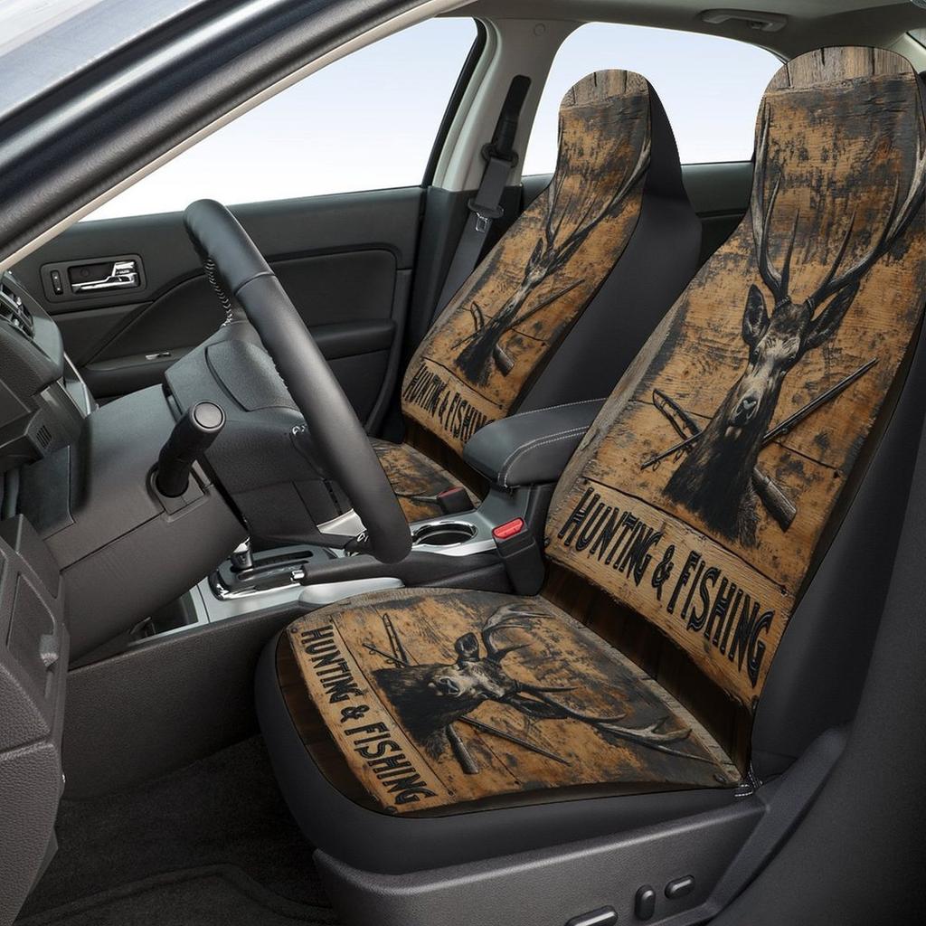 [Langlebige Sitzbezüge] Jagd & Fischerei Autositzbezug Set - Strapazierfähiges Polyester, Maschinenwaschbar, Universell Passend für die meisten Autos, T