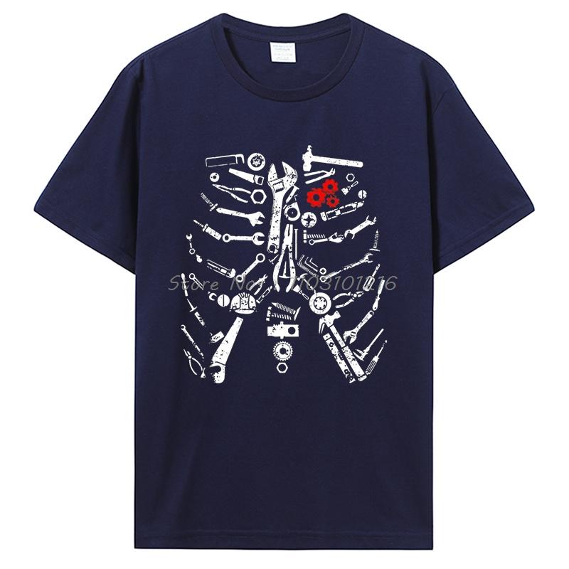 Mechaniker Skelett T-Shirt Handwerker Mechaniker Werkzeuge Lustige Unisex Oberteile Baumwolle Kurzarm T-Shirt Herrenbekleidung Übergroße T-Shirts