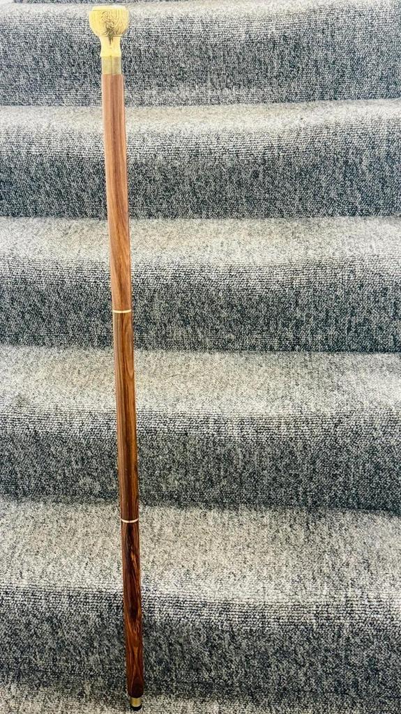 Gentleman's Walking Stick, Brass Handle New Antique Brass Walking Stick