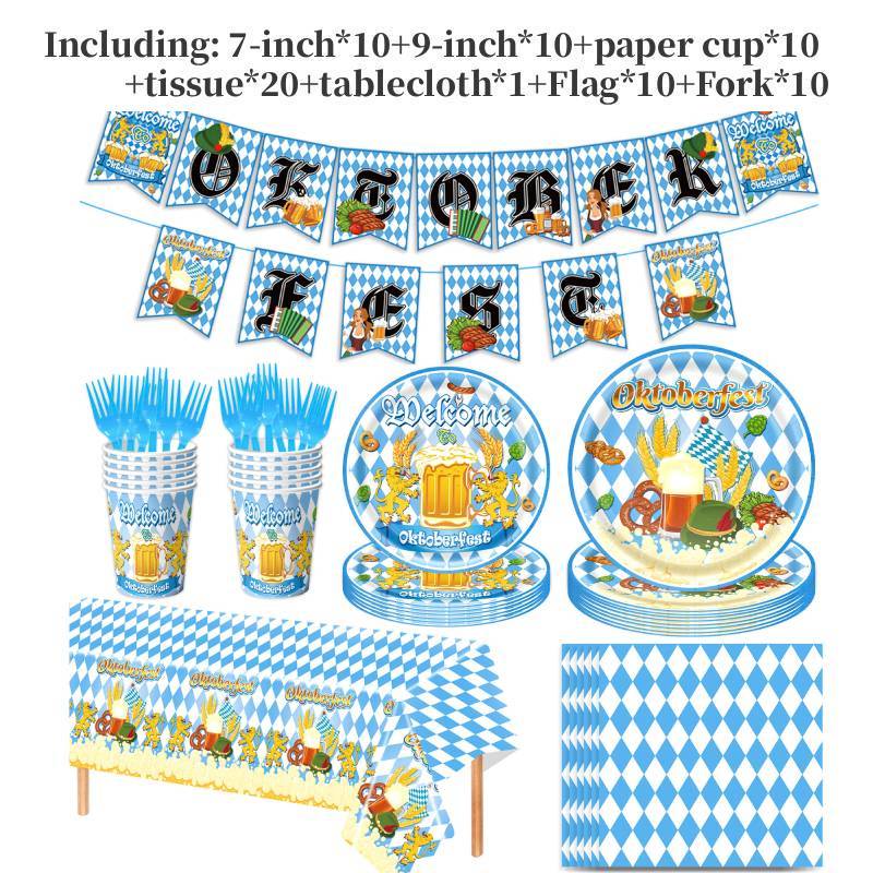 Munich Oktoberfest Party Supplies Set With Banner Balloons For Beer Festival Celebration