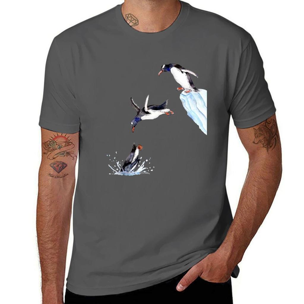 Jumping Penguins Tshirt Antipilling Casual Tshirt