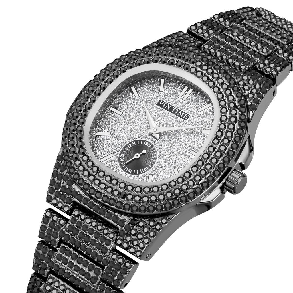 Pinshi Women's High-End Luxury Quartz Watch with Full Diamond Design, Waterproof for Women