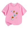 Kids Boys Girls 100% Cotton Crew Neck Short Sleeve T-Shirt, Cute Space Astronaut Cat Print Casual Breathable Tee for Children Daily Wear Outdoor Activ