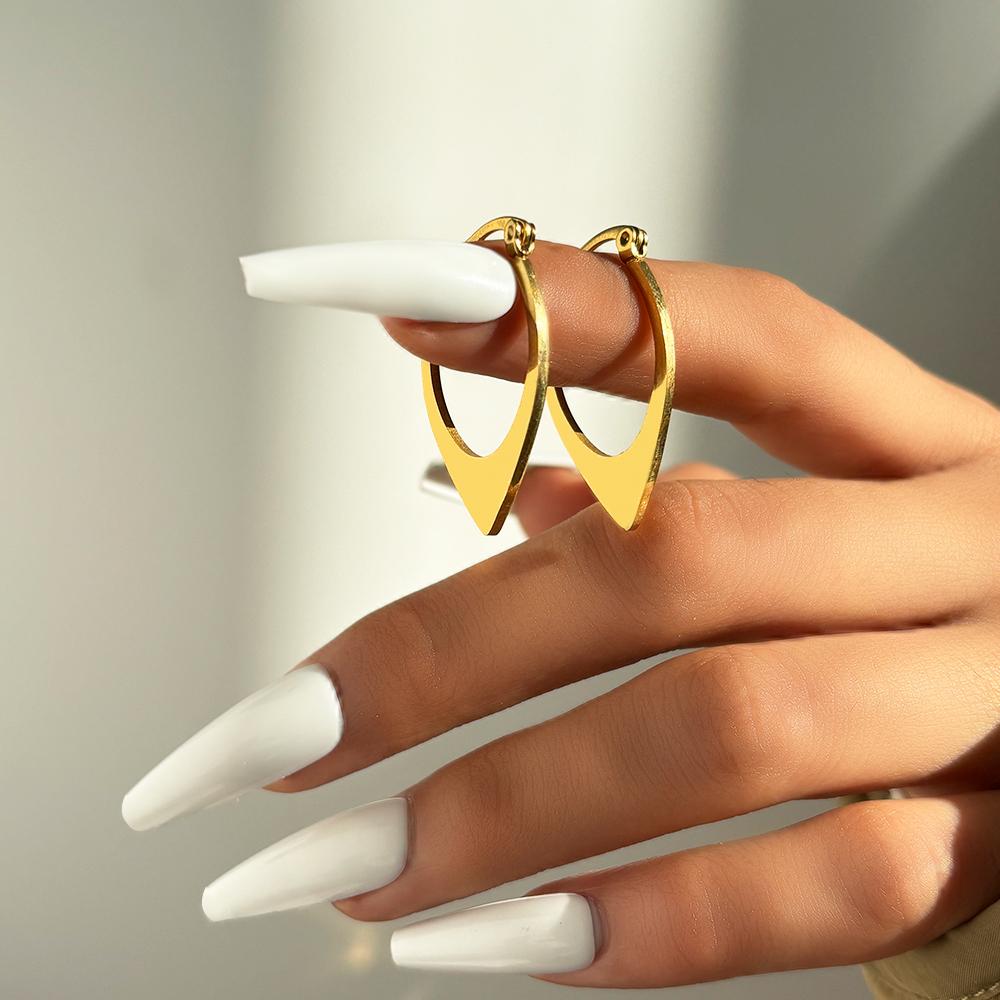 

Серьги из нержавеющей стали, минималистичные геометрические полые модные серьги-гвоздики для женщин, ювелирные изделия, подарки на вечеринку, не выцветающие, высокое качество