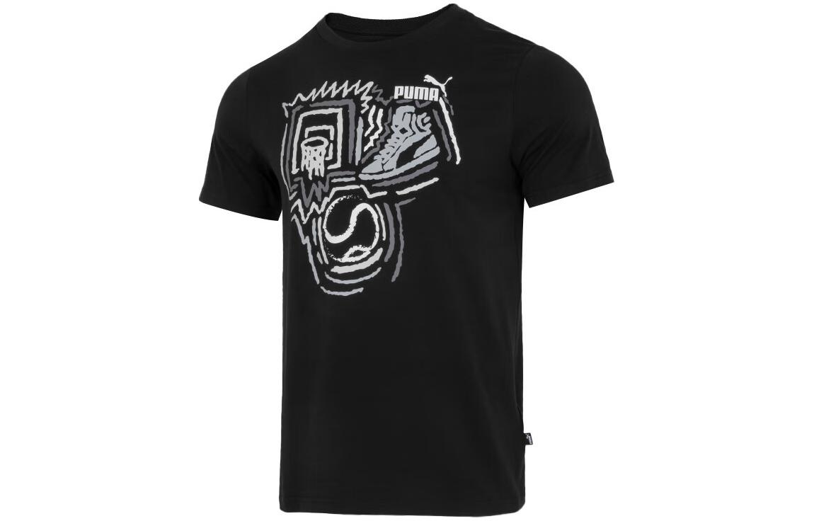 PUMA Set-in Sleeve T-Shirt Men s Black 682151-01 L