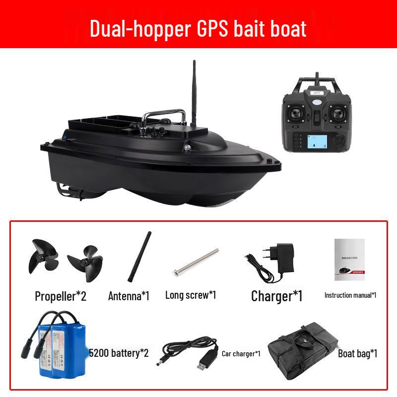 600m GPS Smart Bait Boat with Dual Compartments, Auto-Return, RC Cruise Control, and Hook Release for Fishing