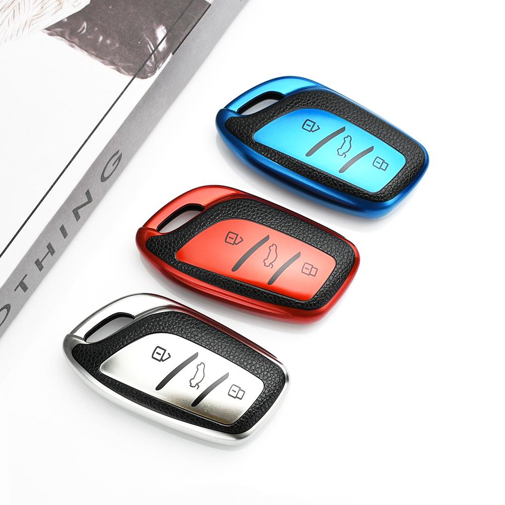 TPU Leather 3 Buttons Car Fob Shell Key Cover Case For Roewe RX8 RX3 RX5 ERX5 I6 I5 for MG 4 Mg4 Ev MG HS GT ZS EV ZX MG5 MG6