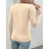 YYFS Moda damska Casual Jesień Zima Jednolity kolor Nadruk Długi rękaw Swetry z dekoltem w serek