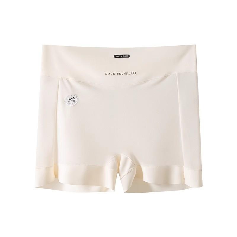 Plussize Women's Summer Ultra Thin Ice Silk 2 in 1 Non Mark High Waist Tucked in Flat Angle Safety Briefs