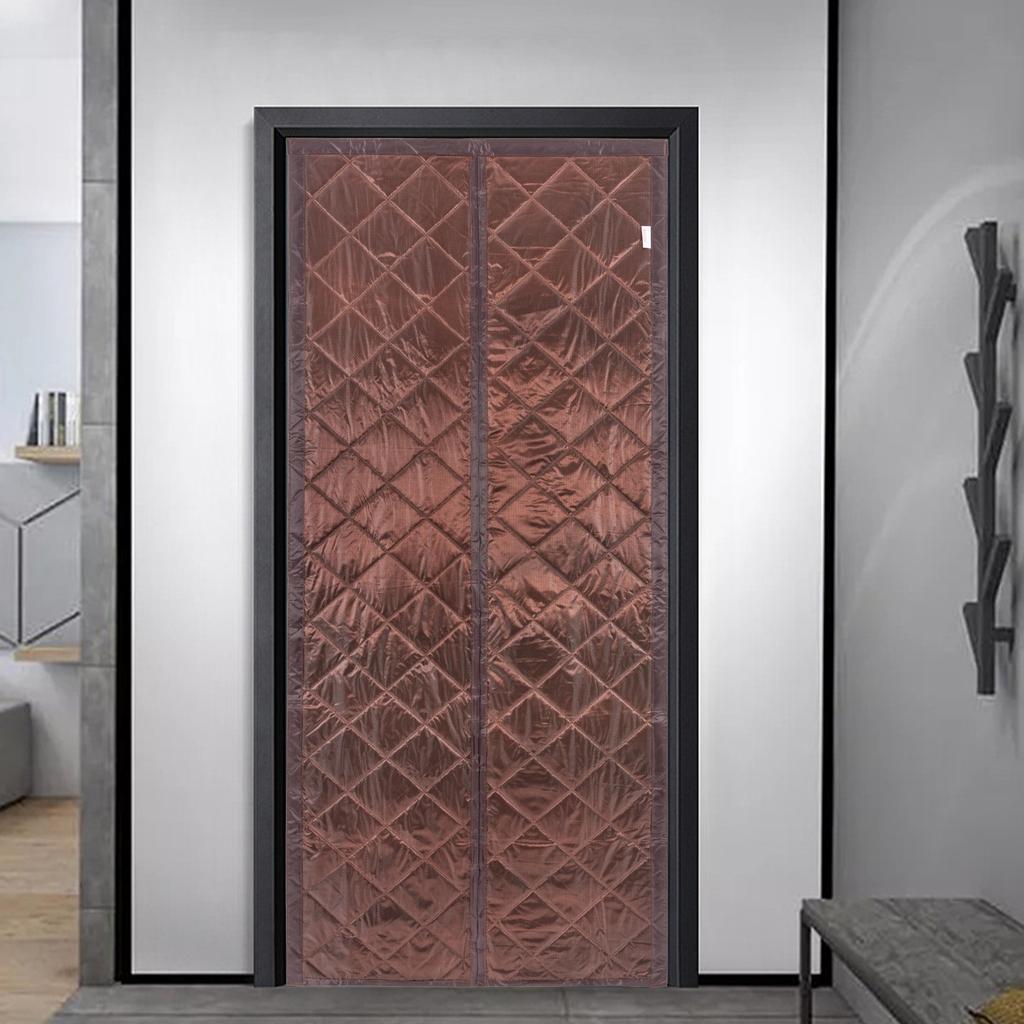 Center Opening Magnetic Thermal Insulated Door Curtain for 32x80 Inch Doors, Modern Rectangular Shape, Fits 81x203cm Doorway