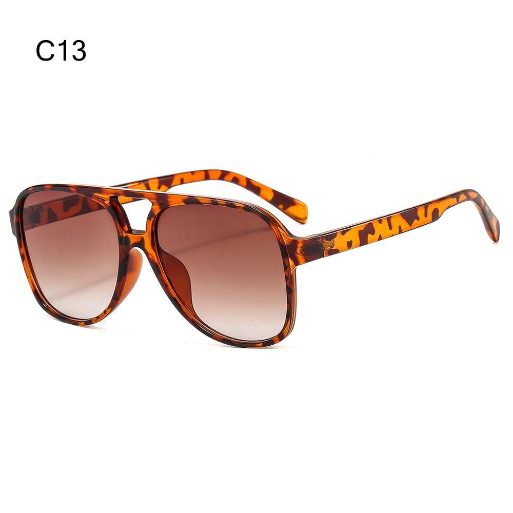 Trendy Double Bridge Oversized Pilot Sunglasses UV400 Protection Classic Big Shades 70s Sun Glasses for Women & Men