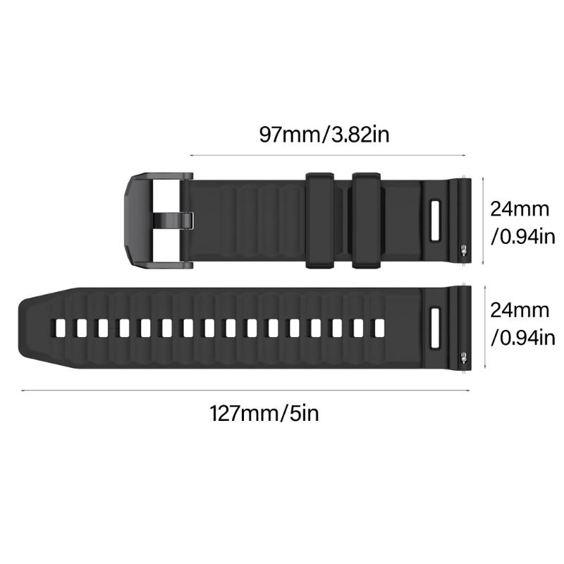 Breathable Silicone Watch Straps 24mm Flexible Designs Colorful Slim Fit Silicone Band Easy to Use for Smartphones