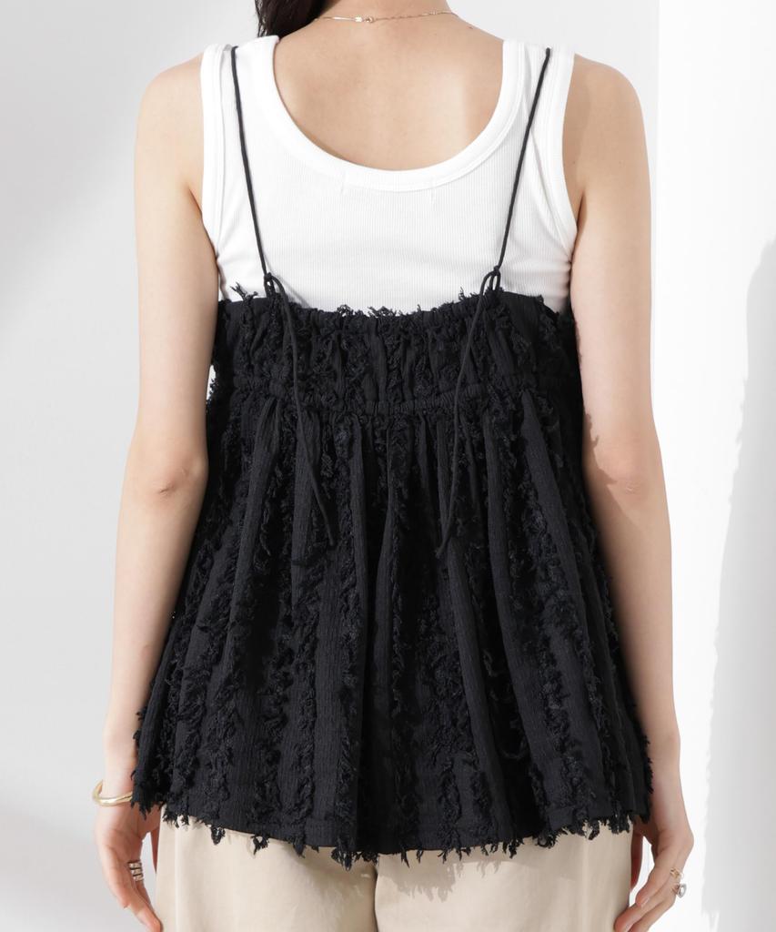 Nano Universe Fringe Camisole F Women's Bustier, 037, Ivory, 673-5121306