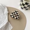 Black & White Checkerboard Shark Hair Clip - Elegant Summer Accessory