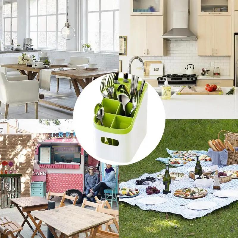 Utensil Holder Cutlery Drainer Chopstick Storage Holder Knife Fork Drain Box Tableware Storage Holder Spoons Organizer Rack