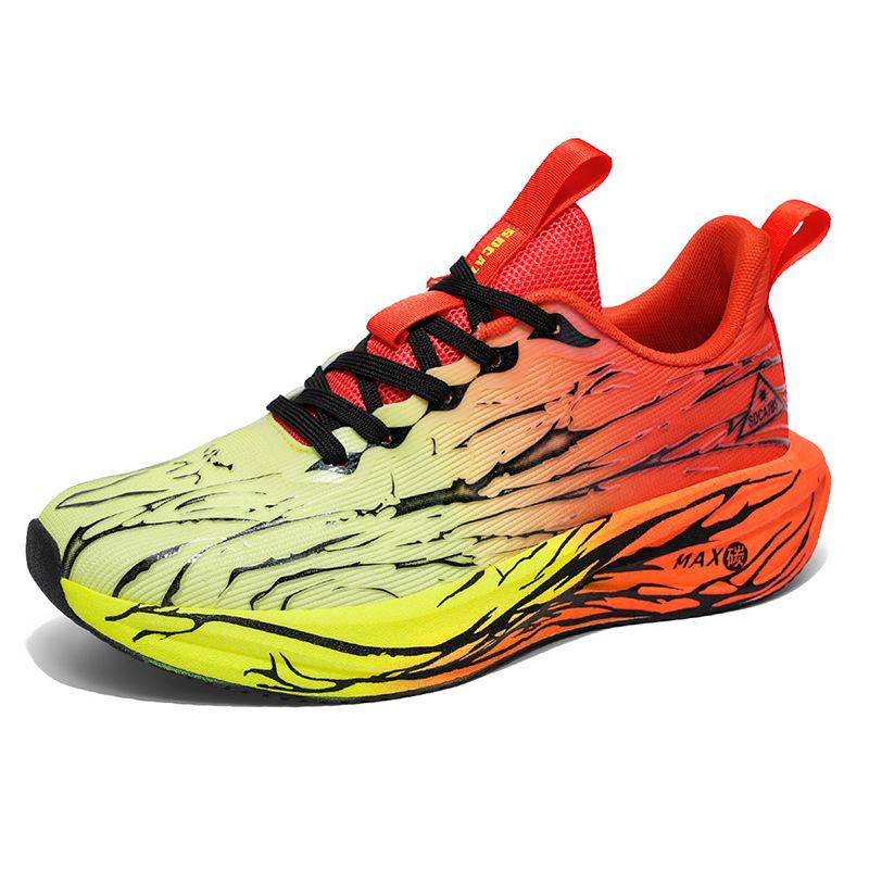 New fashion outdoor leisure breathable comfortable running shoes carbon plate high elastic shock absorption student training sports shoes